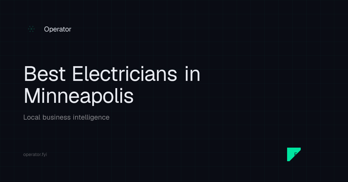 Best Electricians in Minneapolis · Operator